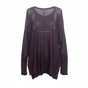 H&M Sheer Long Sleeve Brown Sweater